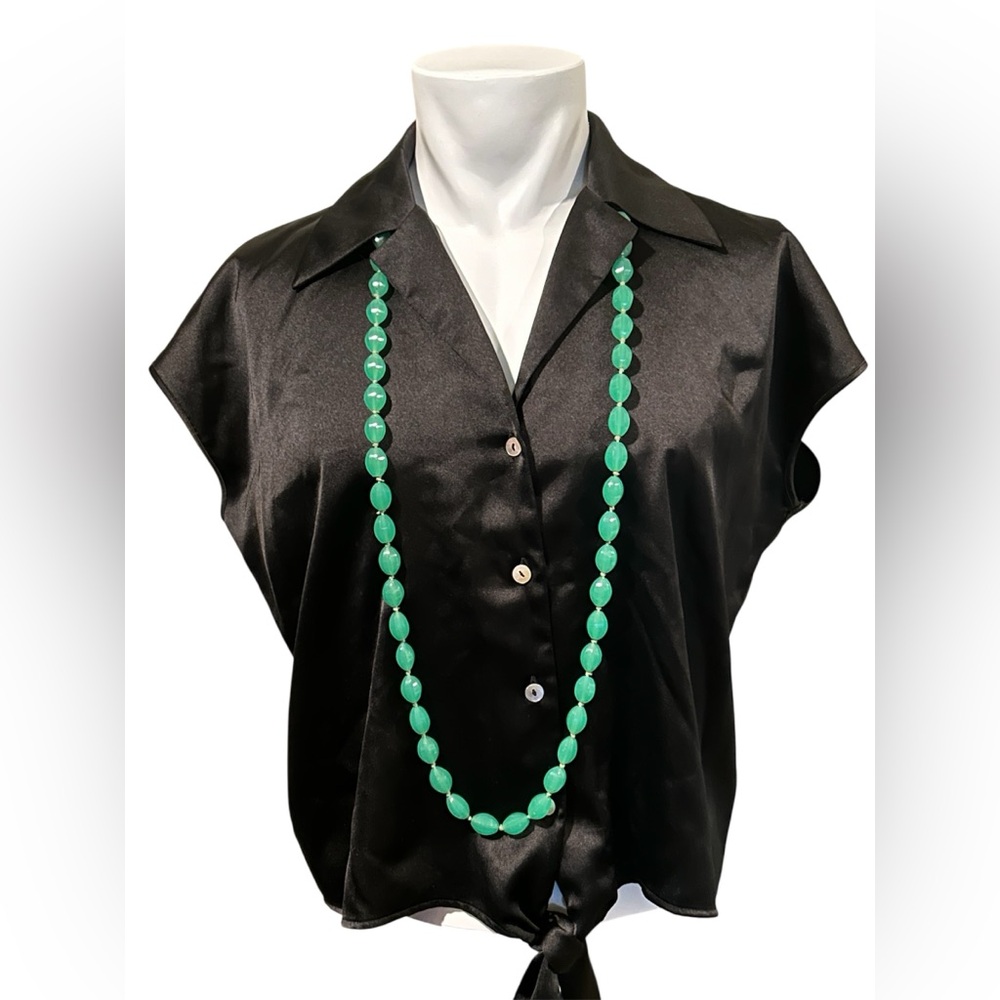 Rachel Zoe Black Satin Blouse